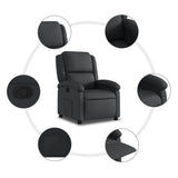 Recliner Chair Black Real Leather - 45-Degree Angle