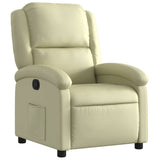 Recliner Chair Cream Real Leather - Front View