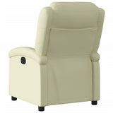 Recliner Chair Cream Real Leather - Side View