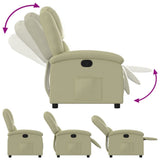 Recliner Chair Cream Real Leather - Top-Down View