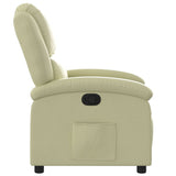Recliner Chair Cream Real Leather - Close-Up Angle