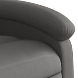 Recliner Chair Grey Real Leather - Low Angle
