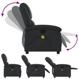 Massage Recliner Chair Black Real Leather - 45-Degree Angle