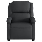 Massage Recliner Chair Black Real Leather - Close-Up Angle