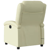 Massage Recliner Chair Cream Real Leather - Top-Down View