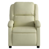 Massage Recliner Chair Cream Real Leather - Close-Up Angle