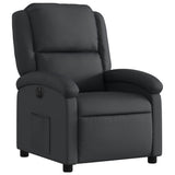 Electric Recliner Chair Black Real Leather - Top-Down View