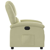 Electric Recliner Chair Cream Real Leather - Extra Image