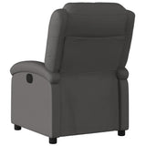Electric Recliner Chair Grey Real Leather