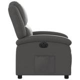 Electric Recliner Chair Grey Real Leather - Extra Image