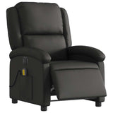 Electric Massage Recliner Chair Black Real Leather