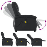 Electric Massage Recliner Chair Black Real Leather
