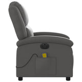 Electric Massage Recliner Chair Grey Real Leather - Extra Image