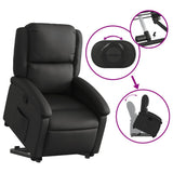 Stand up Recliner Chair Black Real Leather - 45-Degree Angle