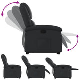 Stand up Recliner Chair Black Real Leather - Rear View