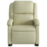 Stand up Recliner Chair Cream Real Leather - Low Angle