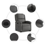 Stand up Recliner Chair Grey Real Leather