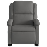 Stand up Recliner Chair Grey Real Leather