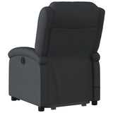 Stand up Massage Recliner Chair Black Real Leather - 45-Degree Angle