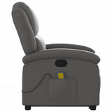 Stand up Massage Recliner Chair Grey Real Leather - Extra Image