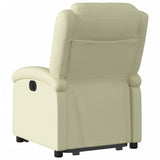 Electric Stand up Recliner Chair Cream Real Leather