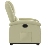 Electric Stand up Recliner Chair Cream Real Leather
