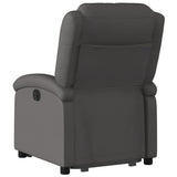 Electric Stand up Recliner Chair Grey Real Leather - Top-Down View
