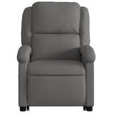 Electric Stand up Recliner Chair Grey Real Leather - Low Angle