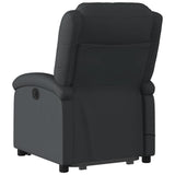 Electric Stand up Massage Recliner Chair Black Real Leather - Top-Down View