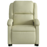 Electric Stand up Massage Recliner Chair Cream Real Leather - Extra Image