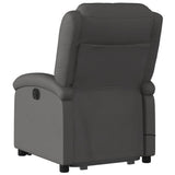 Electric Stand up Massage Recliner Chair Grey Real Leather - Top-Down View
