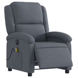 Electric Massage Recliner Chair Dark Grey Velvet - Side View