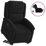 Electric Stand up Recliner Chair Black Velvet - Front View