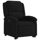 Electric Stand up Recliner Chair Black Velvet - Side View