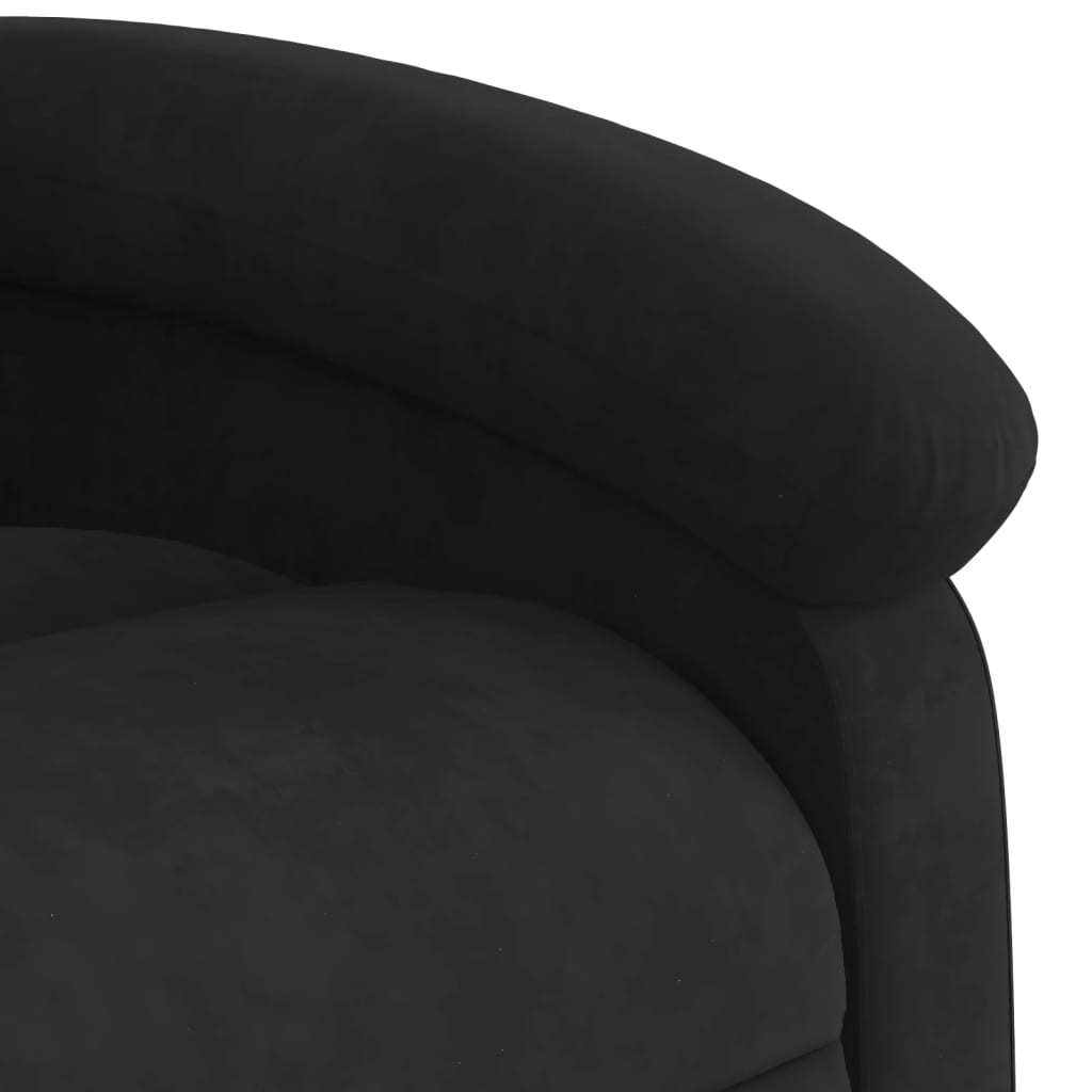 Electric Stand up Recliner Chair Black Velvet