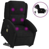 Electric Stand up Massage Recliner Chair Black Velvet - Front View