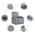 Recliner Chair Light Grey Fabric