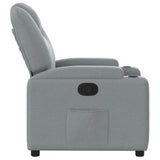 Recliner Chair Light Grey Fabric - Close-Up Angle