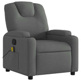 Massage Recliner Chair Dark Grey Fabric - Side View
