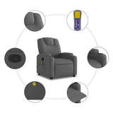 Massage Recliner Chair Dark Grey Fabric