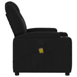 Massage Recliner Chair Black Fabric - Low Angle