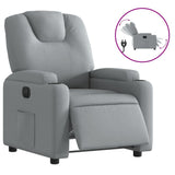 Electric Recliner Chair Light Grey Fabric - Front View