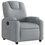 Electric Recliner Chair Light Grey Fabric
