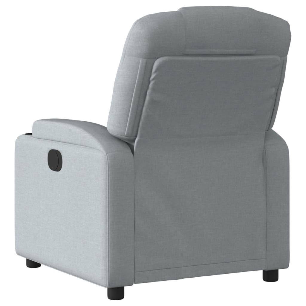 Electric Recliner Chair Light Grey Fabric