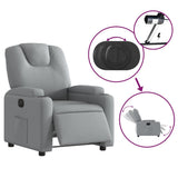 Electric Recliner Chair Light Grey Fabric - 45-Degree Angle