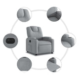 Electric Recliner Chair Light Grey Fabric