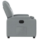 Electric Recliner Chair Light Grey Fabric