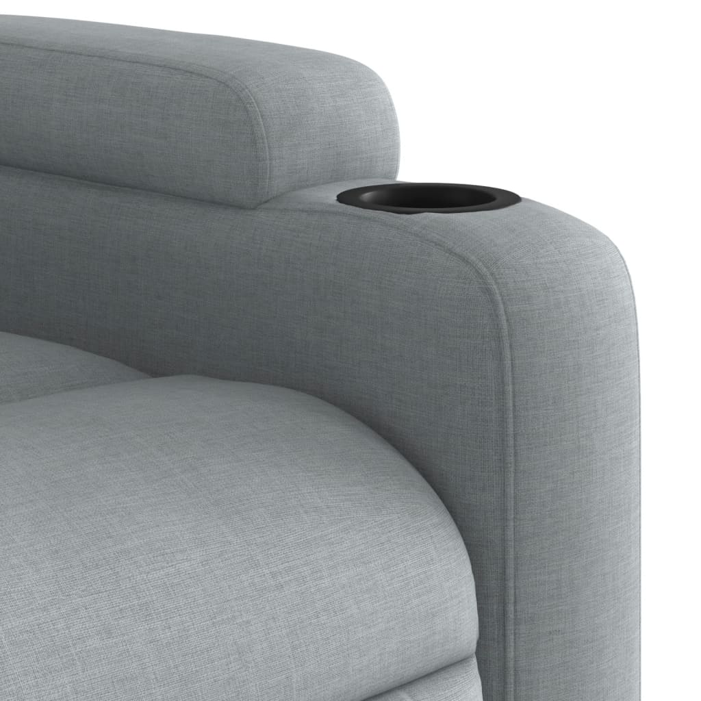 Electric Recliner Chair Light Grey Fabric