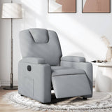 Electric Recliner Chair Light Grey Fabric