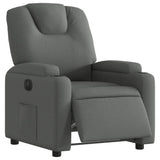 Electric Recliner Chair Dark Grey Fabric - Side View